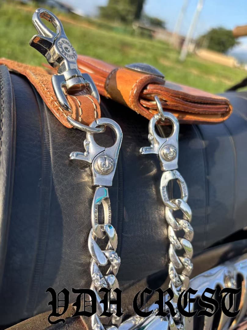 バイカー必須　ウォレット用プレーン　シルバーチェーン　TYPE1　QBKL016