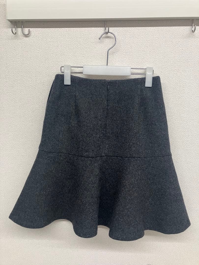 お値下げ中　ESTINATION ウールフレアミニスカート グレー