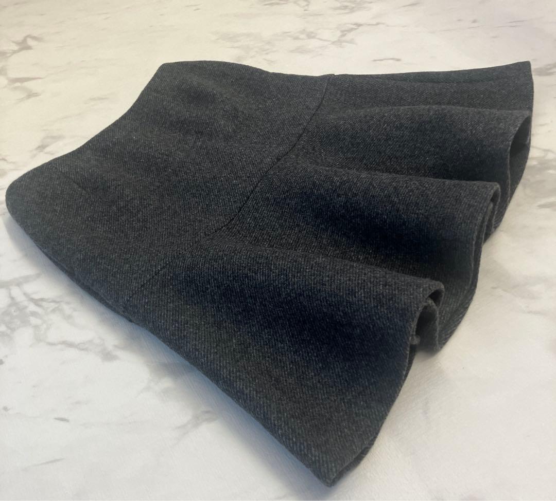 お値下げ中　ESTINATION ウールフレアミニスカート グレー