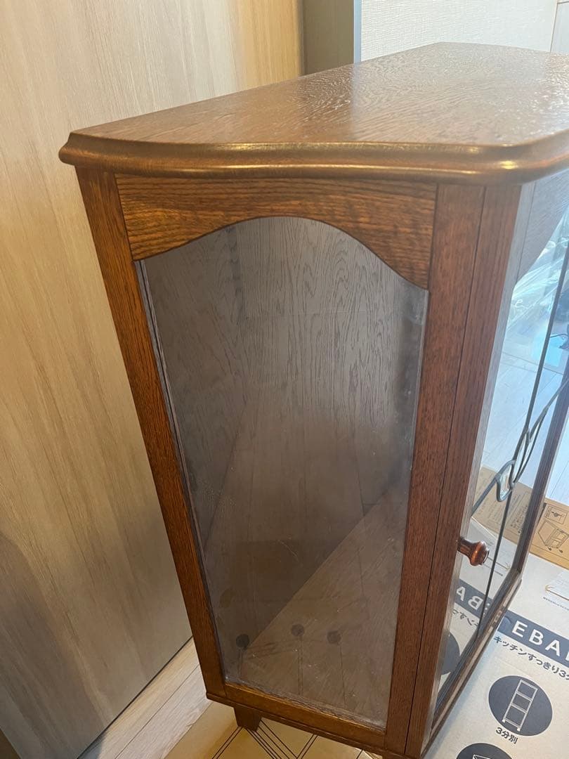 三越家具　ブルージュ Brugge ステンドグラス キャビネット オーク材 英国