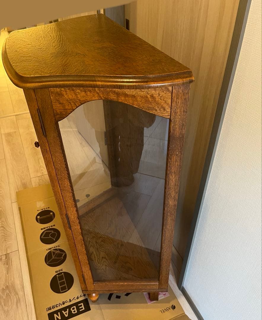 三越家具　ブルージュ Brugge ステンドグラス キャビネット オーク材 英国