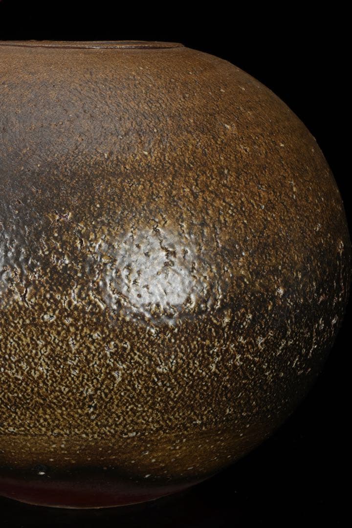 松井興之 備前焼 特大飾壺 在銘 栞 共箱付 花瓶 花器 花入 古美術 骨董品