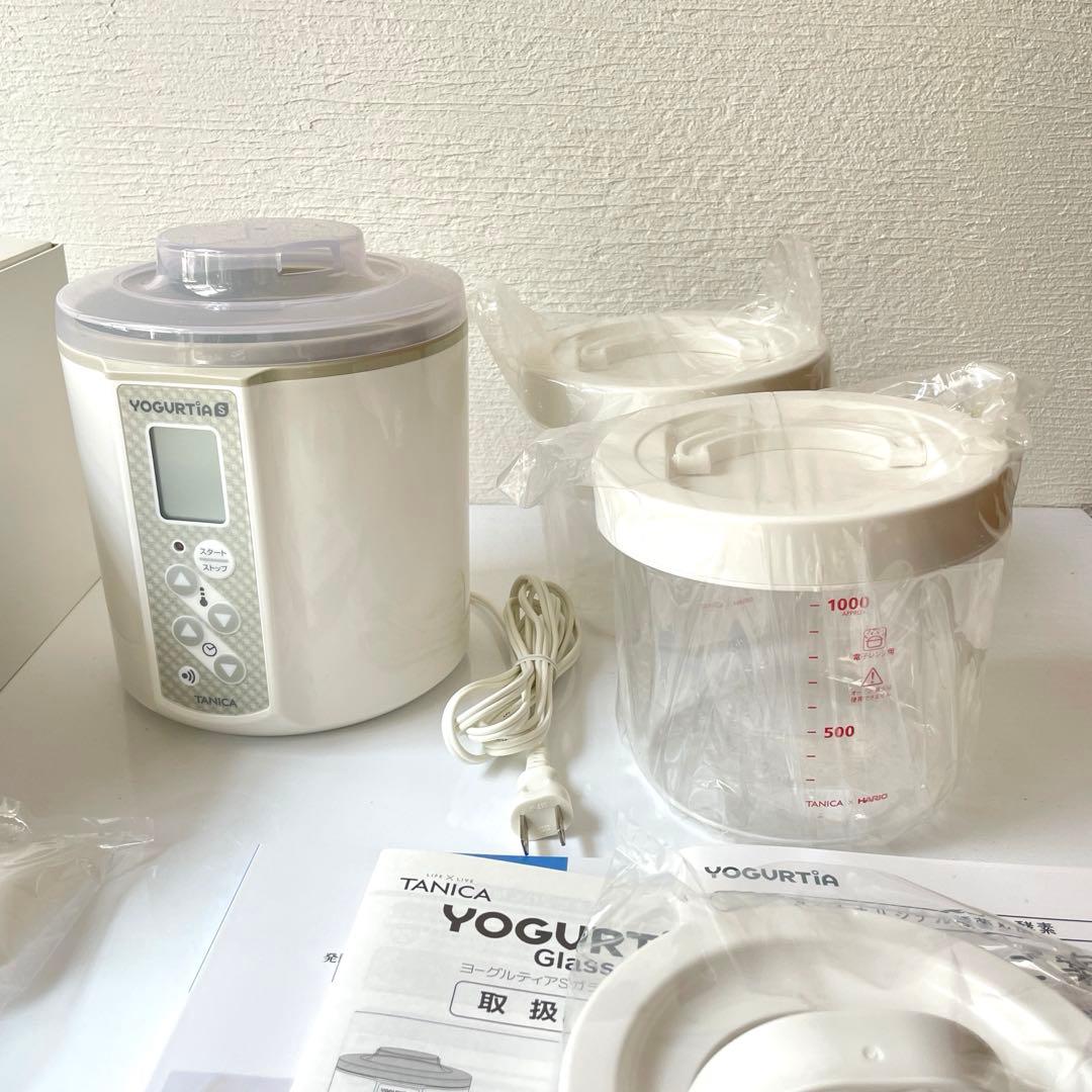タニカ ヨーグルティアS YS-01GWガラス容器2個付き【新品未使用あり】