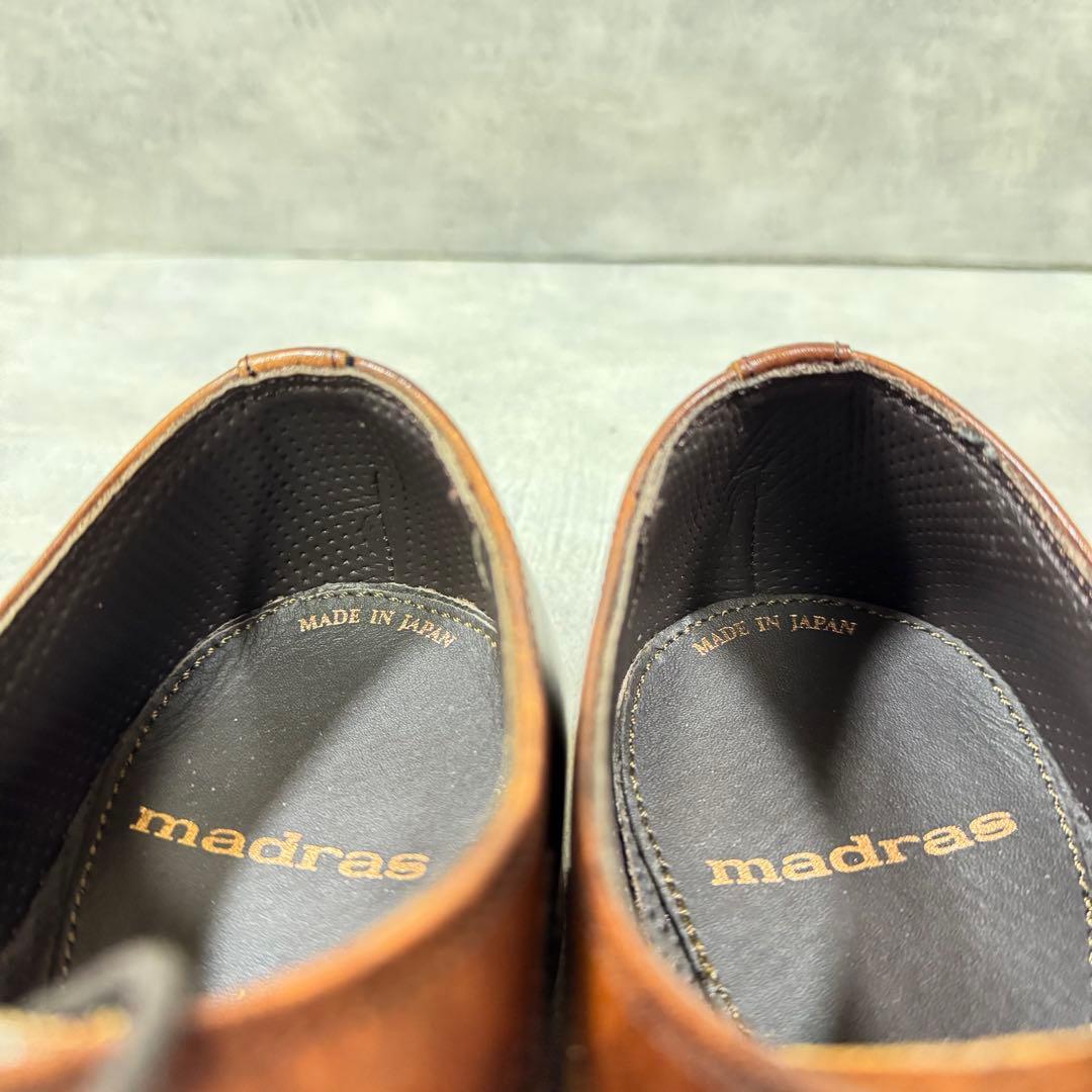 極美品 マドラス 25cm レザー ストレートチップ ビジネス 革靴 内羽根