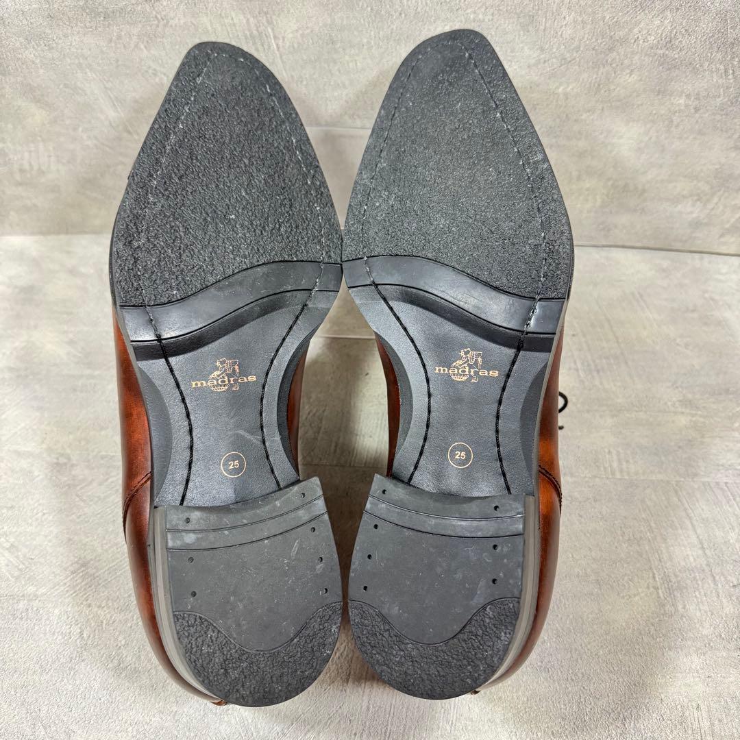 極美品 マドラス 25cm レザー ストレートチップ ビジネス 革靴 内羽根