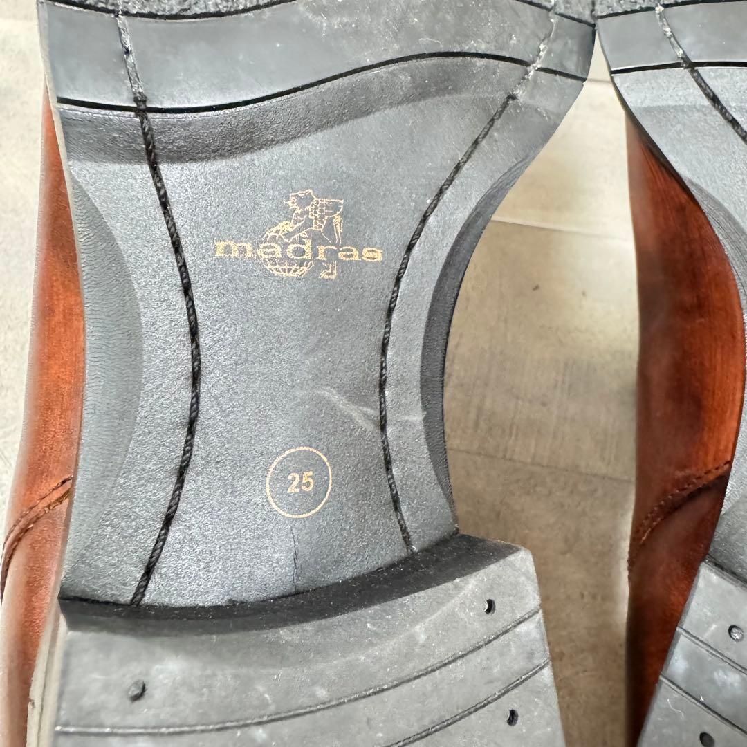 極美品 マドラス 25cm レザー ストレートチップ ビジネス 革靴 内羽根