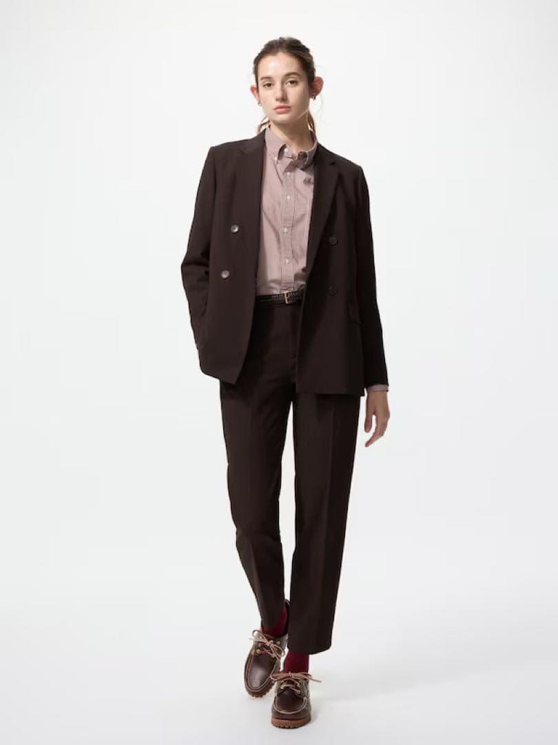 【新品未使用】 UNIQLO ダークブラウン ダブルジャケット M