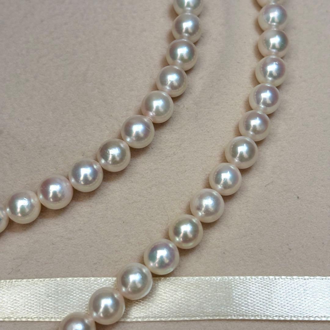 テリ強✨　あこや真珠　パール　ネックレス　約7.5-8.0mm SILVER刻印