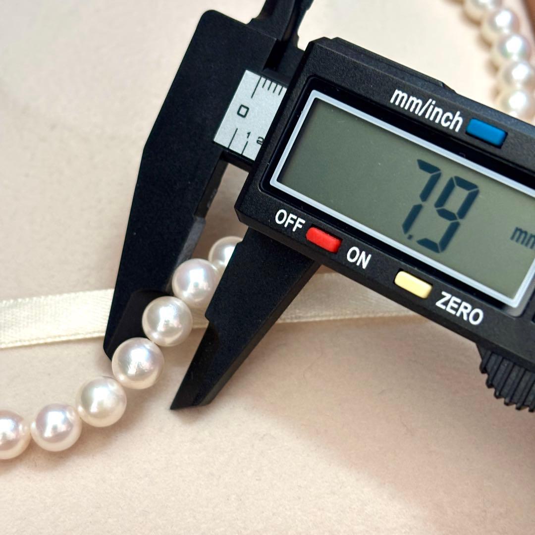 テリ強✨　あこや真珠　パール　ネックレス　約7.5-8.0mm SILVER刻印