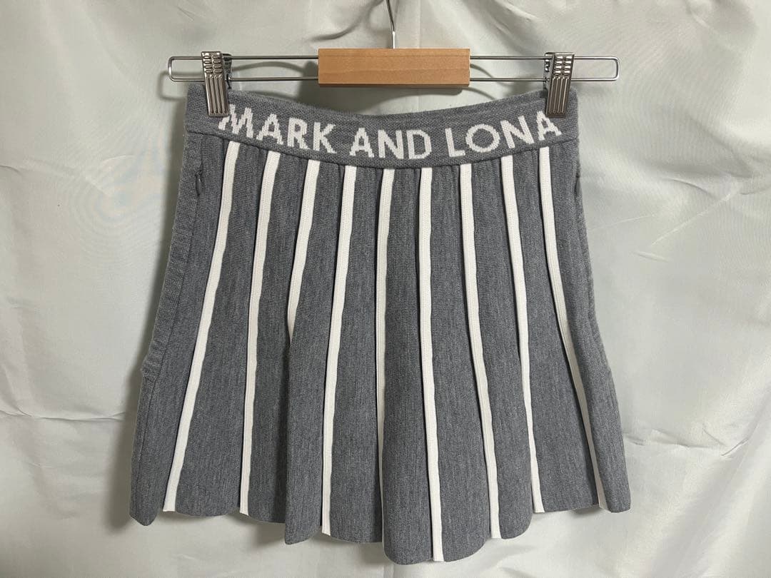 定価4.6万 MARK&LONA ウール ニットスカート 36 グレー 暖か