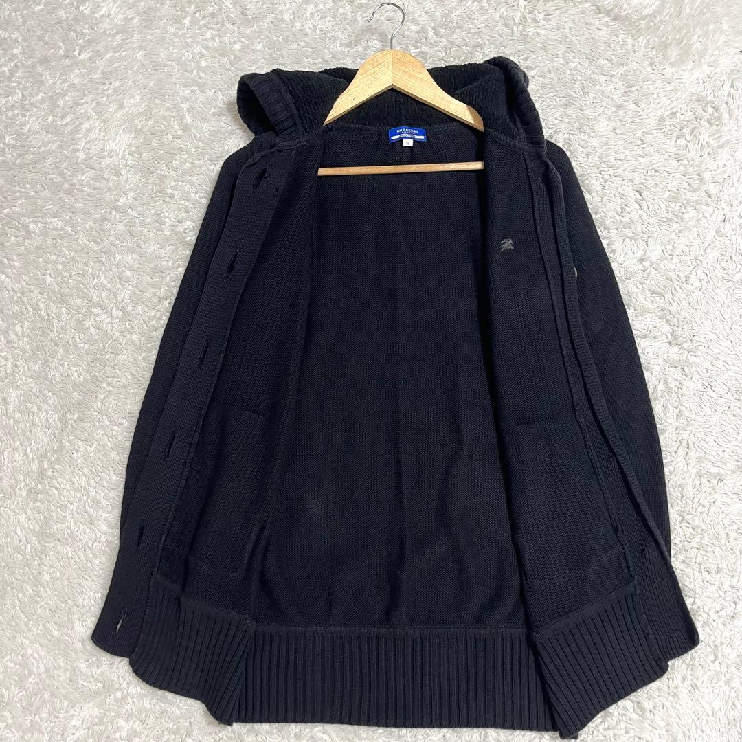 超希少✨バーバリー BURBERRY カーディガン メタルボタン 黒 38 ロゴ