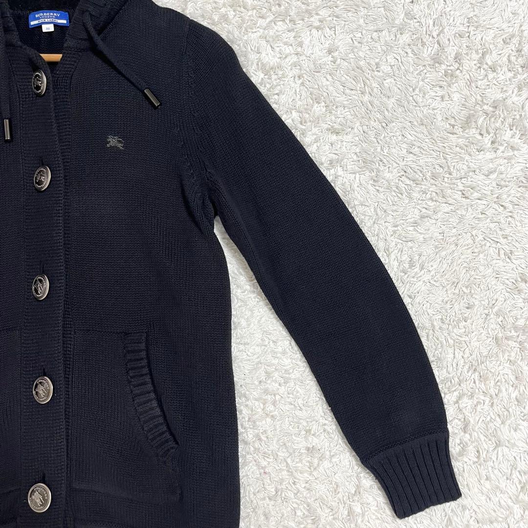 超希少✨バーバリー BURBERRY カーディガン メタルボタン 黒 38 ロゴ