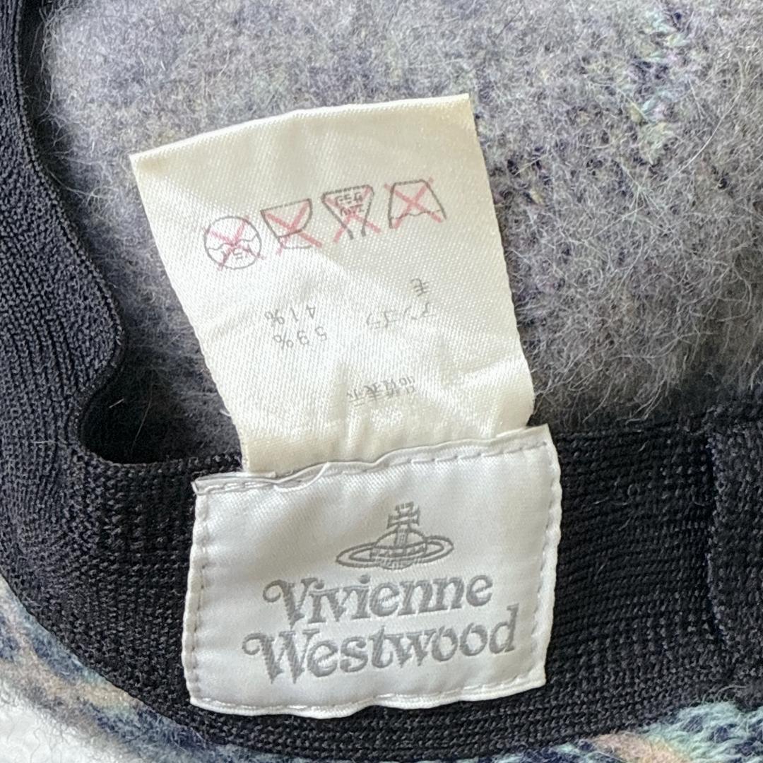 Vivienne Westwood ポンポン グリーンチェック ベレー帽 オーブ