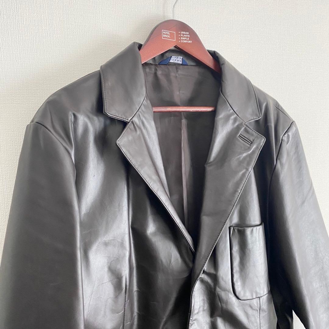 オールドギャップ　レザージャケット　テーラード　牛革　ダークブラウン　Lサイズ