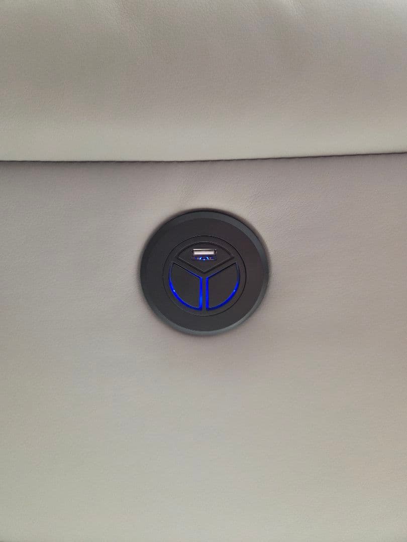 グレー リクライニングソファ キルティングデザイン