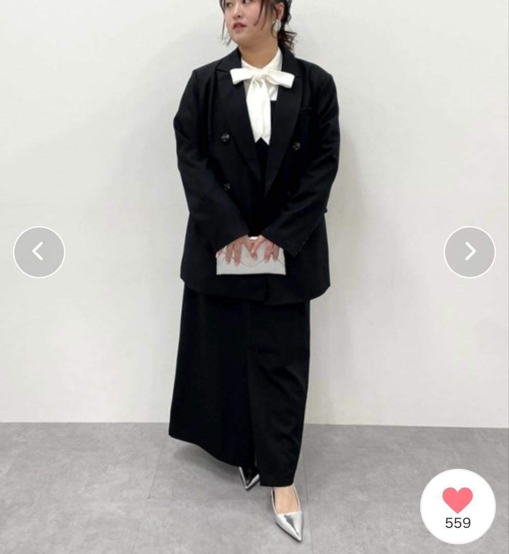 【セットアップ対応】ダブルテーラードジャケット＜大きいサイズ＞シックスタイル