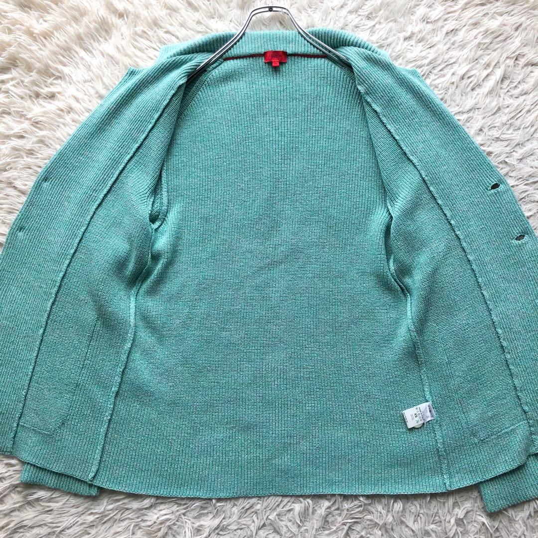 【現行未使用級 リネンコットン】イザイア　ニットテーラードジャケット　イタリア製