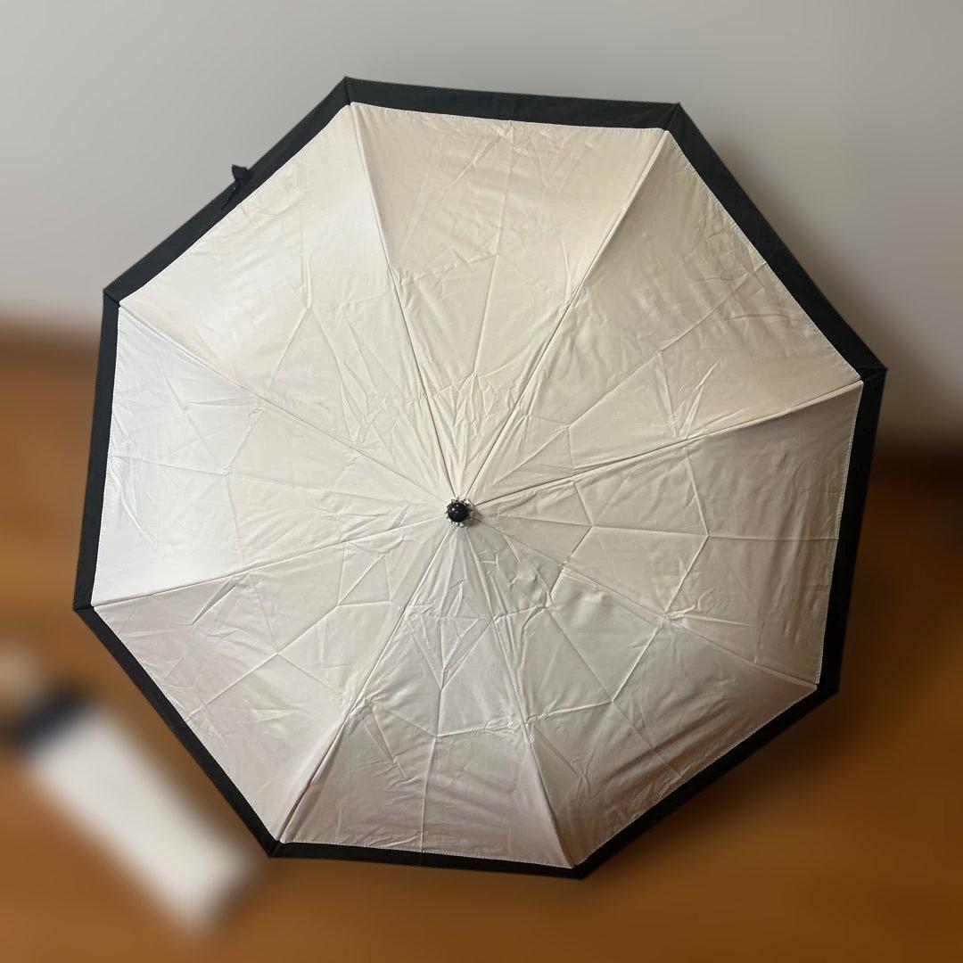 芦屋ロサブラン　日傘　２段折　ミドル　コンビ　曲がり手元　大きめ　簡単開閉