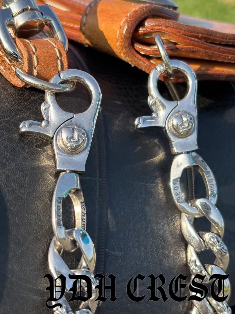 バイカー必須　ウォレット用プレーン　シルバーチェーン　TYPE1　QBKL005