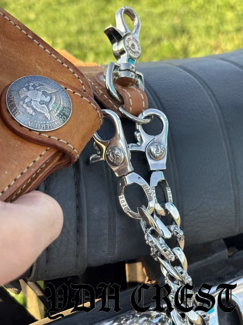 バイカー必須　ウォレット用プレーン　シルバーチェーン　TYPE1　QBKL005