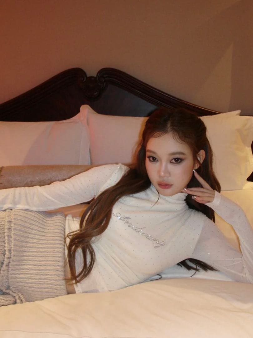 トップス andwang AND bijou high neck tops white