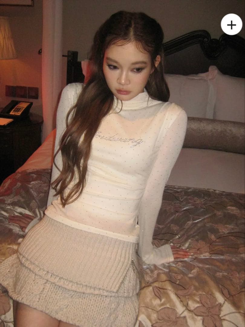 トップス andwang AND bijou high neck tops white