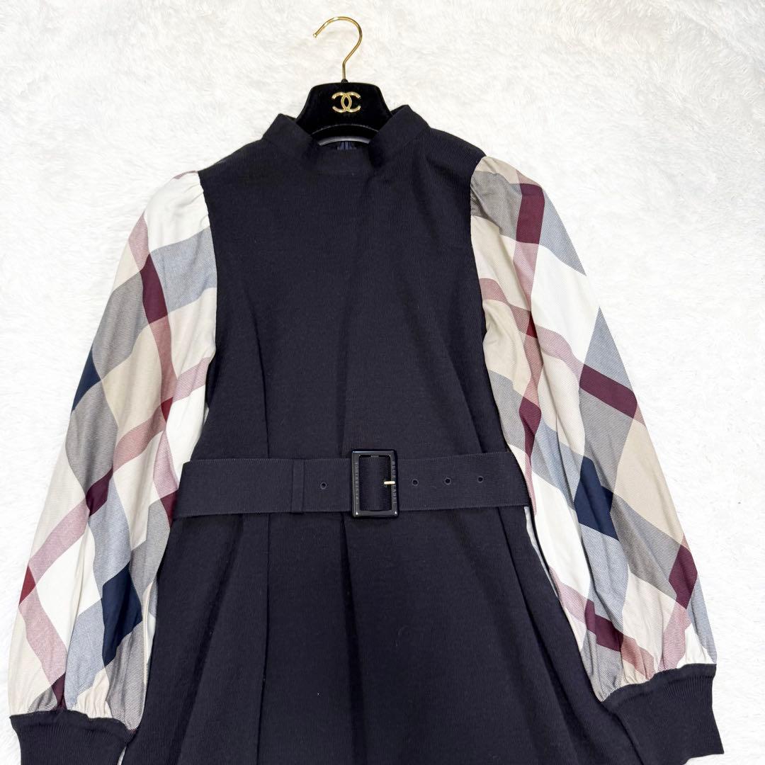 【極美品】ブルーレーベルクレストブリッジ　ウールアクリルブレンドニットワンピース