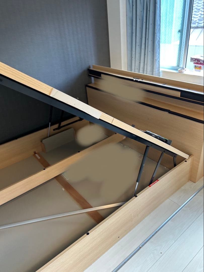 直接orエリア配送限定 ニトリ クイーン跳ね上げ式ベット Nスリープマットレス