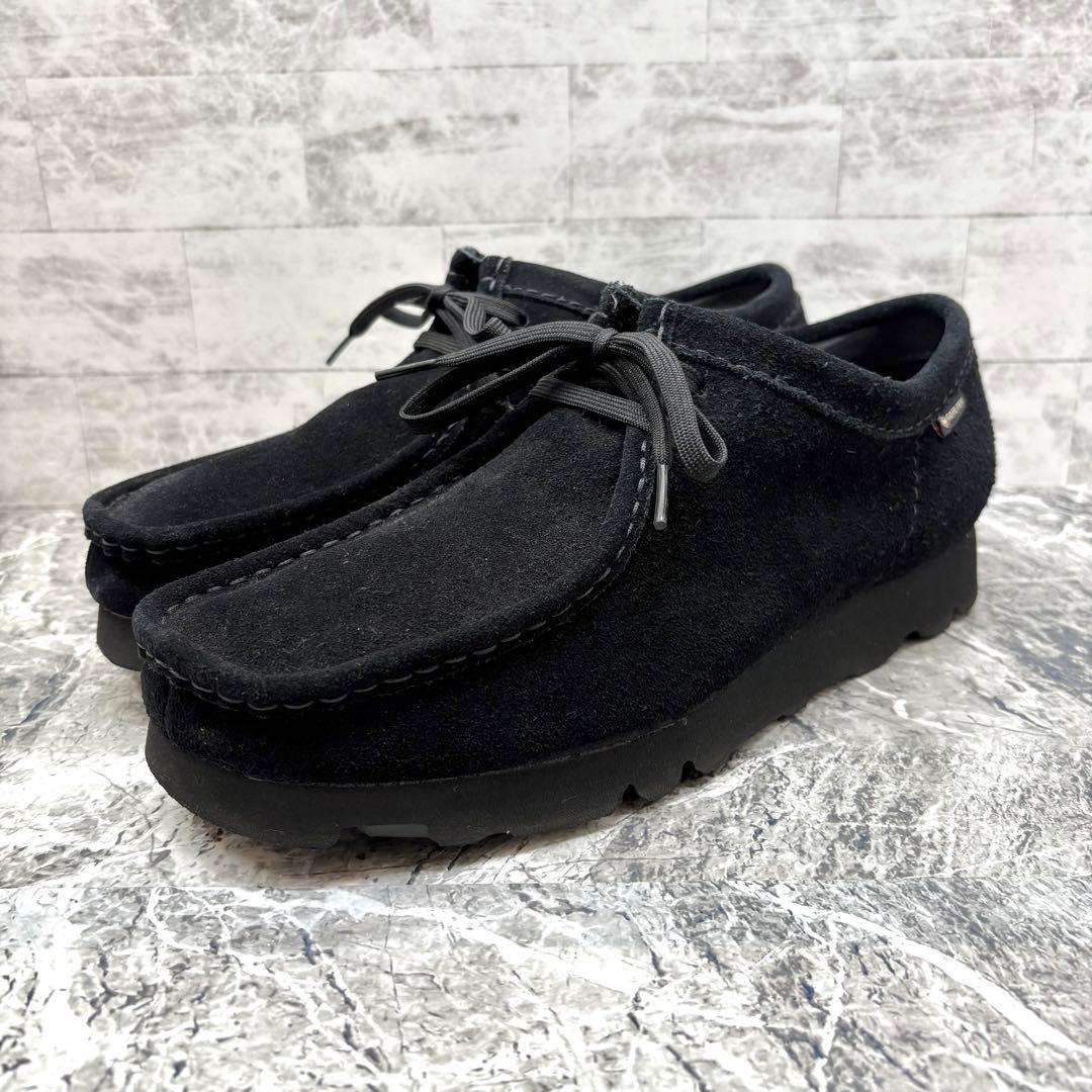 美品✨ クラークス ワラビー 25.5 ゴアテックス GTX ブラック スエード