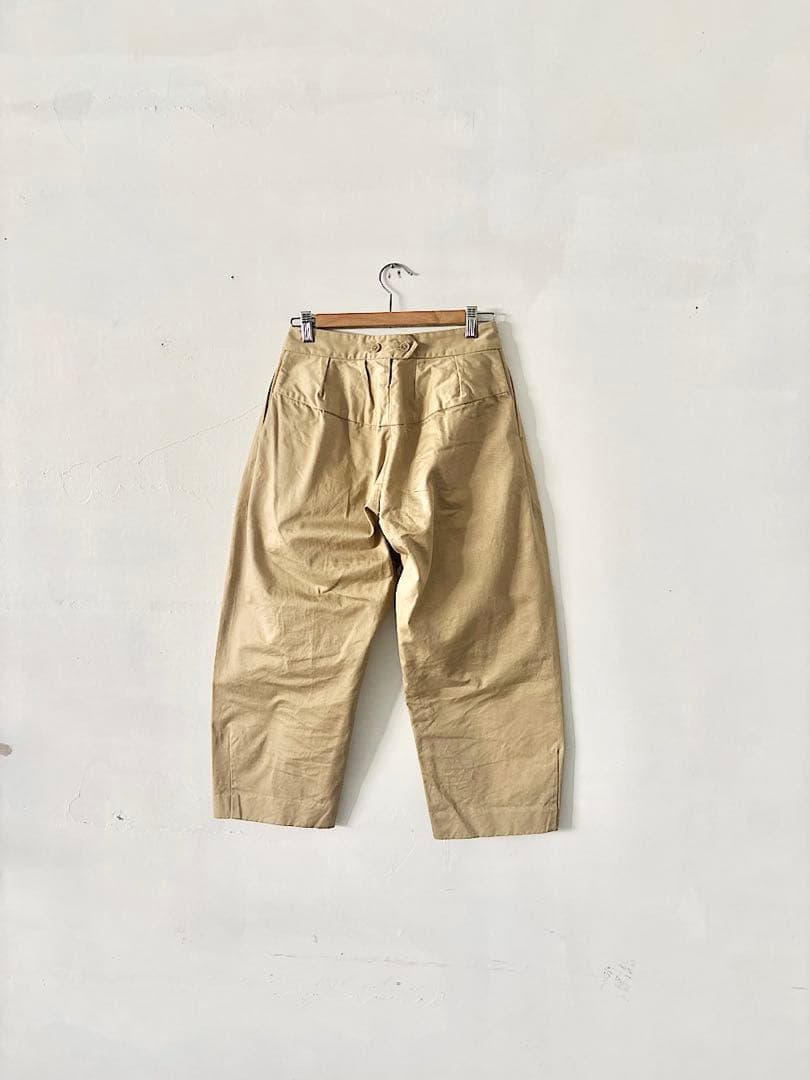 【美品】YAECA ツータックパンツ　KUSAKI KHAKI　サイズS