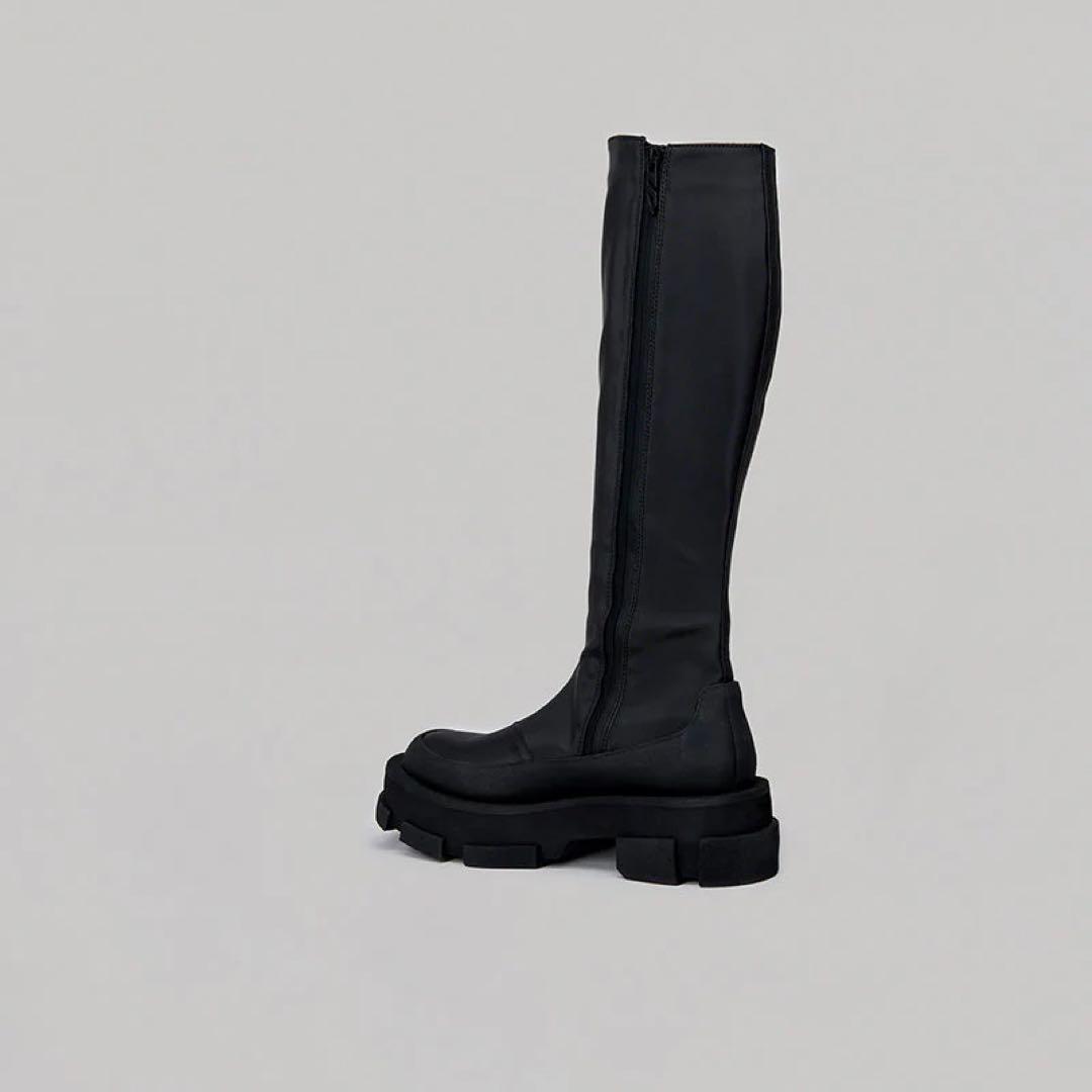靴 both - GAO PLATFORM KNEE BOOTS-BLACK