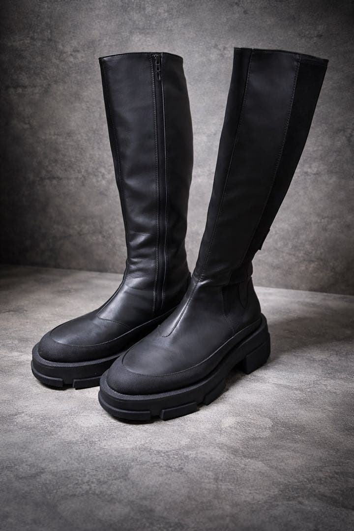 靴 both - GAO PLATFORM KNEE BOOTS-BLACK