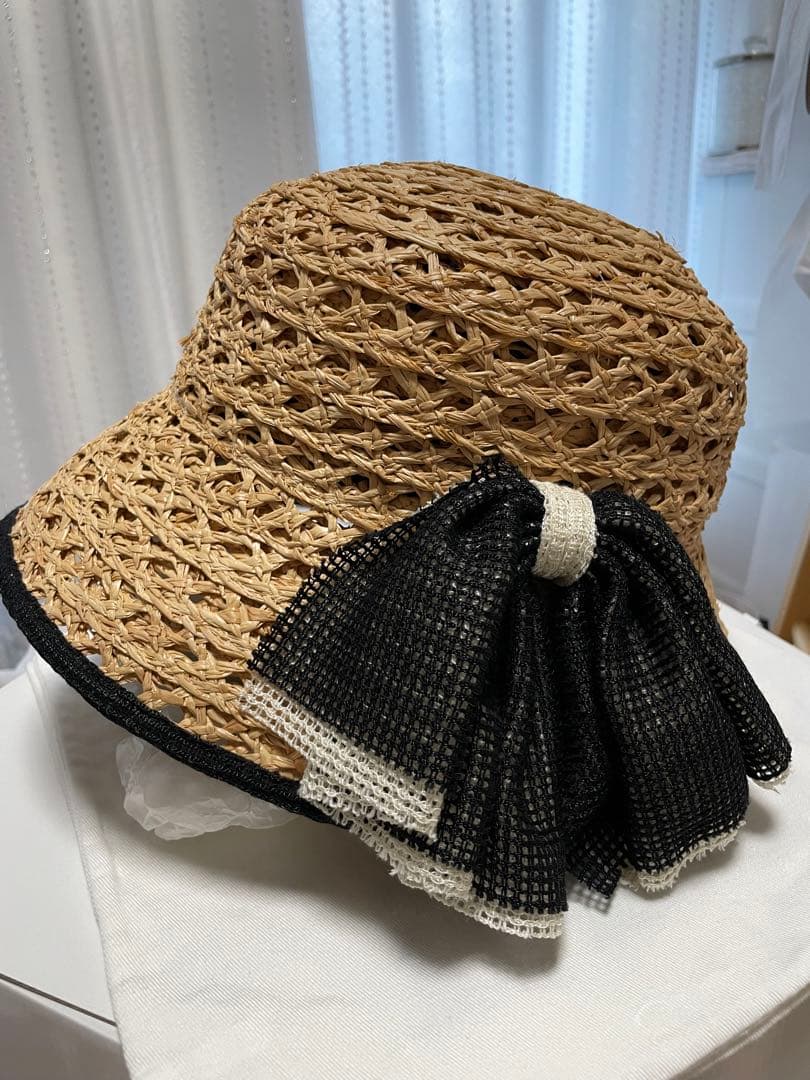 ✨新品未使用タグ付き　CA4LAカシラ　ラフィア　リボンハット