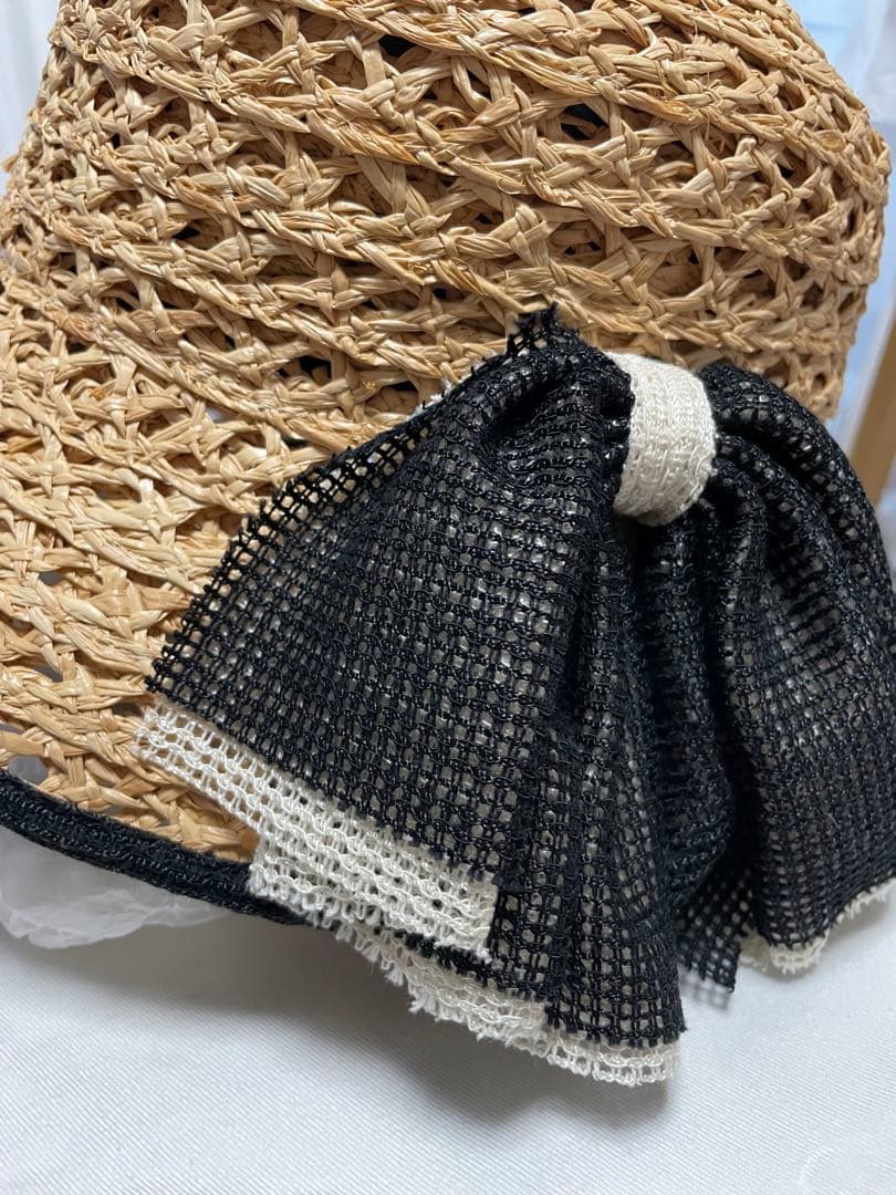 ✨新品未使用タグ付き　CA4LAカシラ　ラフィア　リボンハット