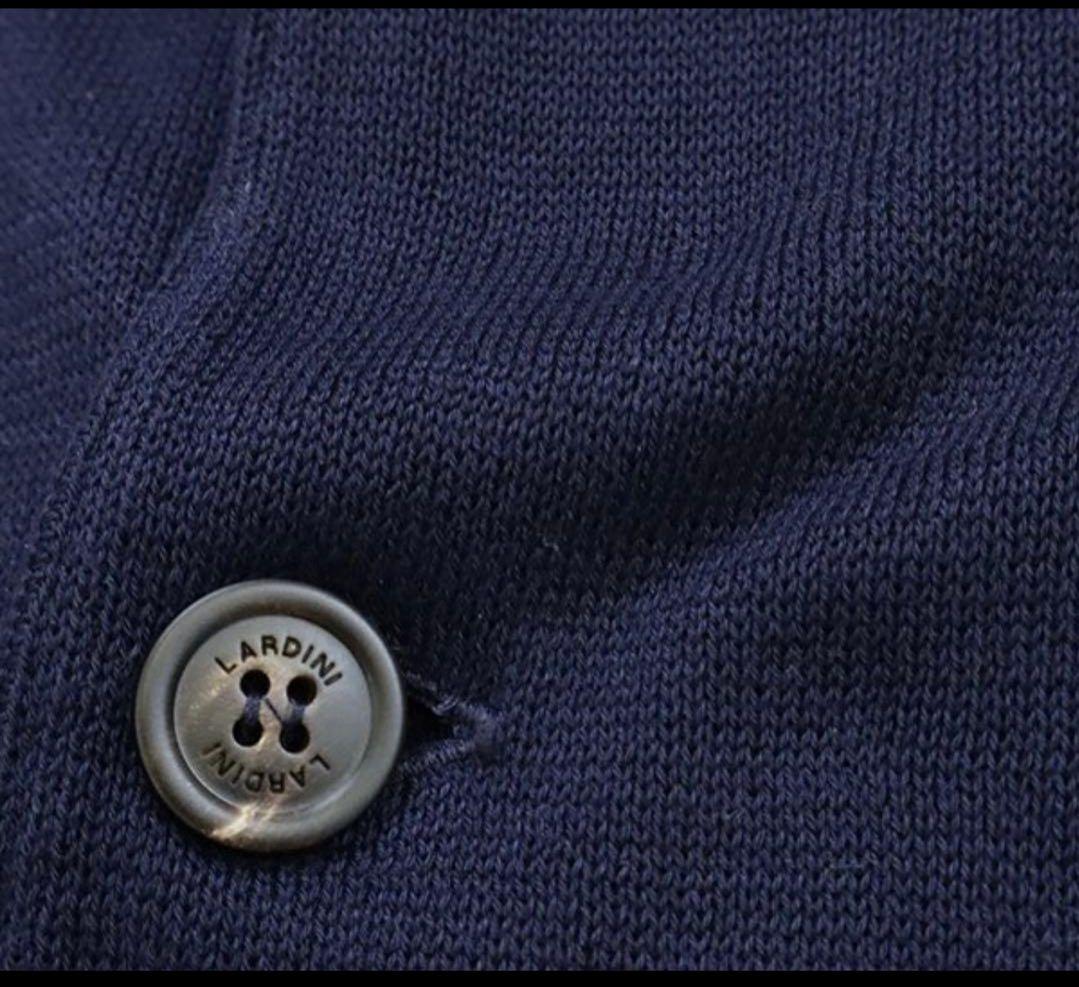LARDINI ネイビー ダブルブレストニットジャケット