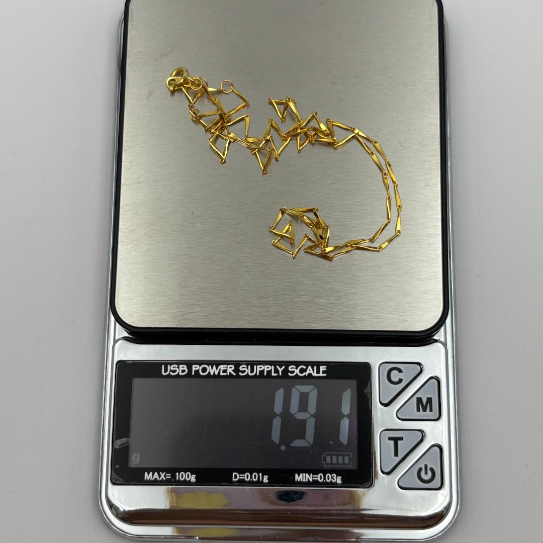 K18金 イエロー ゴールド幾何学的デザイン金色ネックレス