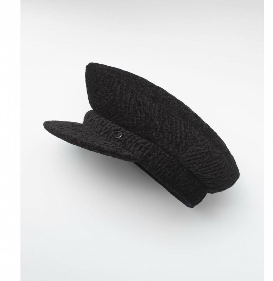 CHANELシャネル帽子キャスケットツイードブラック