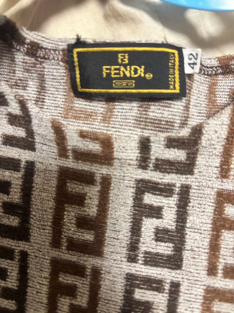 fendi フェンディ tシャツ ズッカ柄 パイル生地 42 ピチt