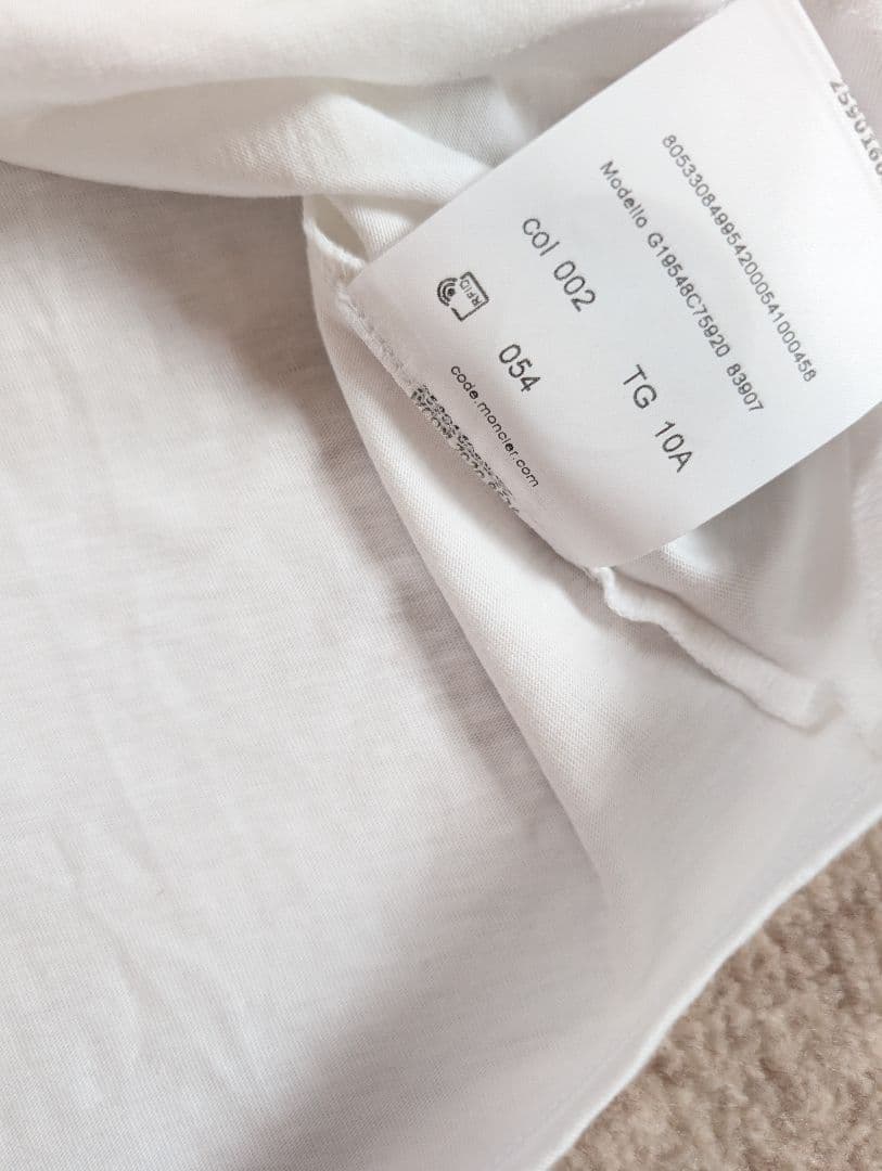 モンクレール　Tシャツ カモフラ　キッズ　140cm　白　美品　ロゴ　2020