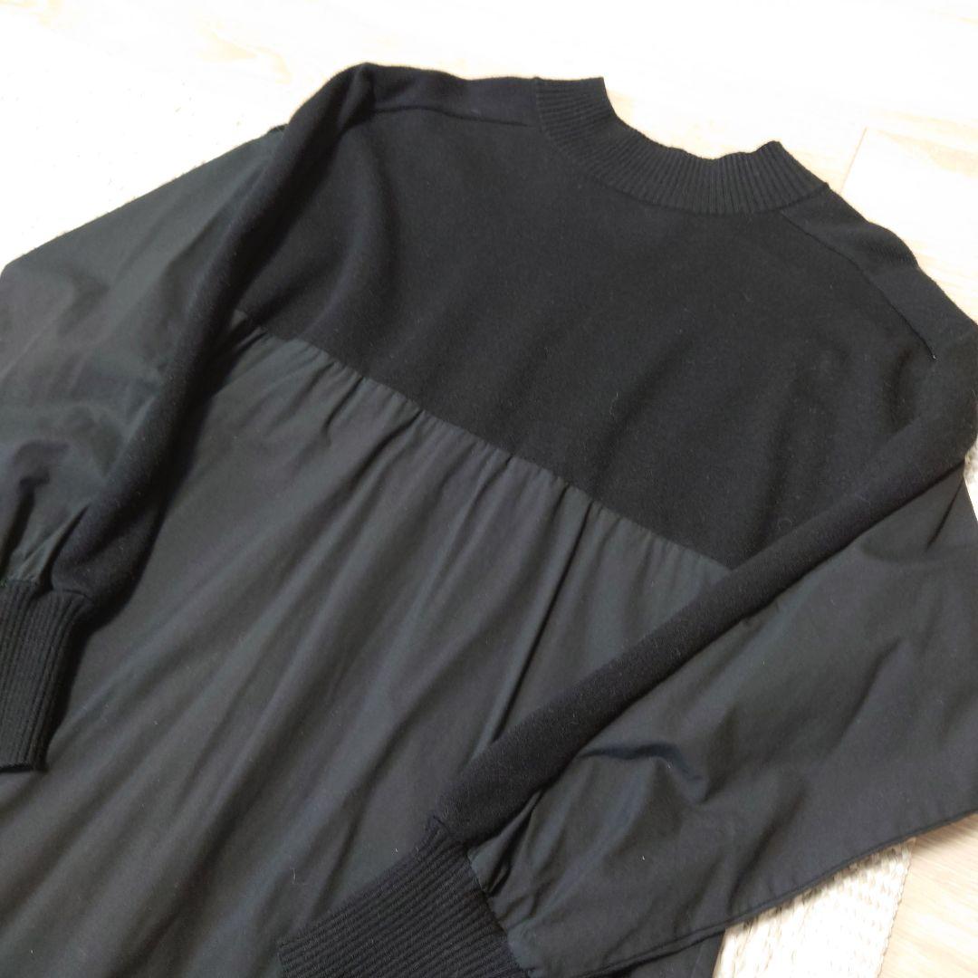 BEARDSLEY ビアズリー モックネック ニットコンビワンピース