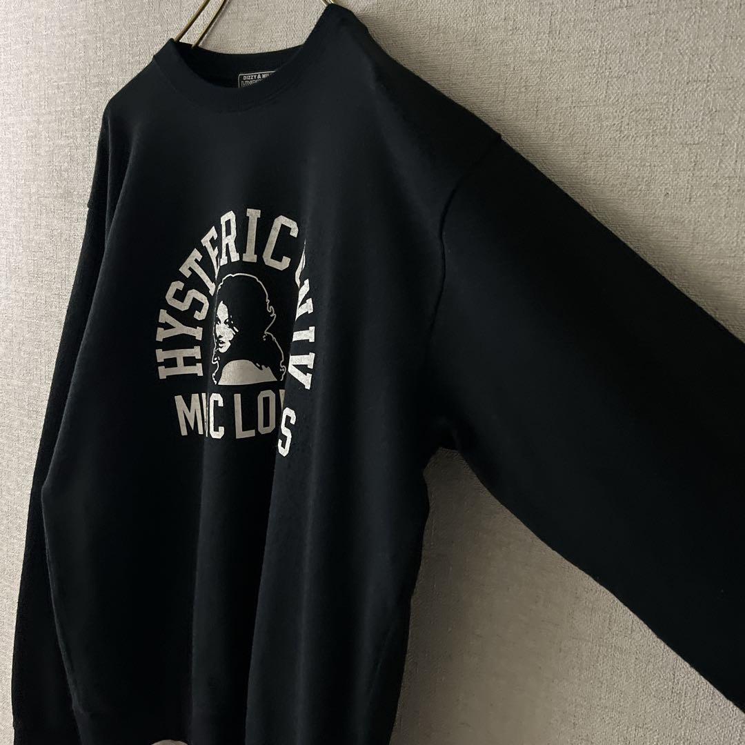 ヒステリックグラマー ヒスガール アーチロゴ スウェット トレーナー ブラック
