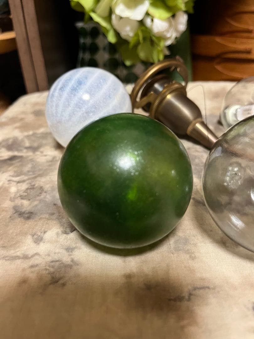 オカベマキコ　しゃぼんランプ　グリーン　ホワイト　スモーキー