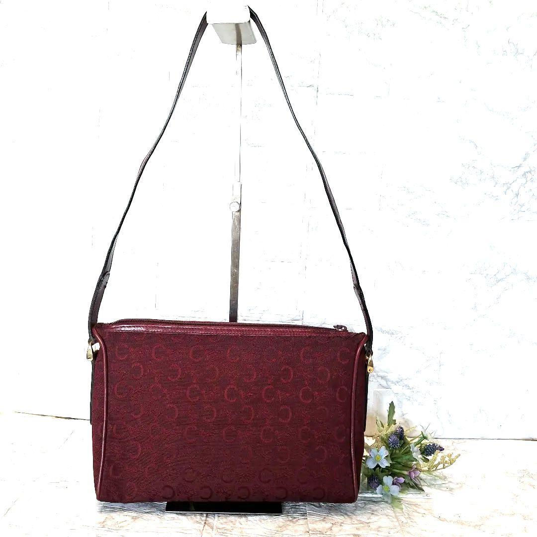 ✨️超美品✨️CELINE セリーヌ　Cマカダムキャンバス カーフワインレッド