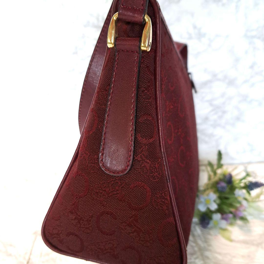 ✨️超美品✨️CELINE セリーヌ　Cマカダムキャンバス カーフワインレッド