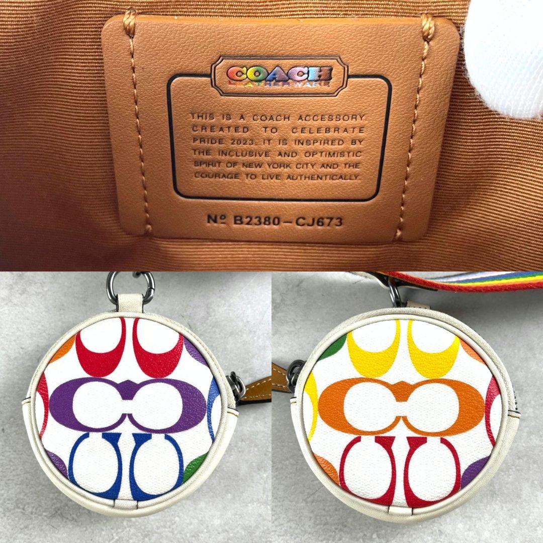 極美品 コーチ ホールデン 2way クロスボディ レザー レインボー ロゴ総柄