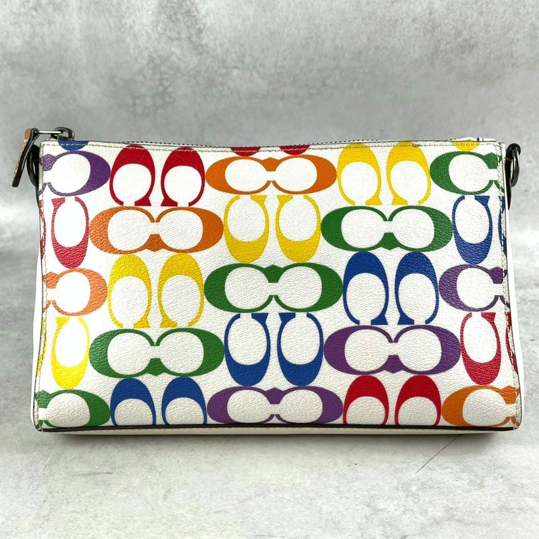 極美品 コーチ ホールデン 2way クロスボディ レザー レインボー ロゴ総柄