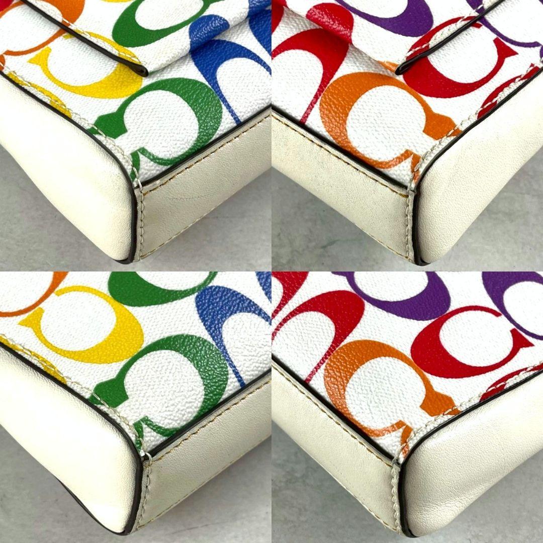 極美品 コーチ ホールデン 2way クロスボディ レザー レインボー ロゴ総柄