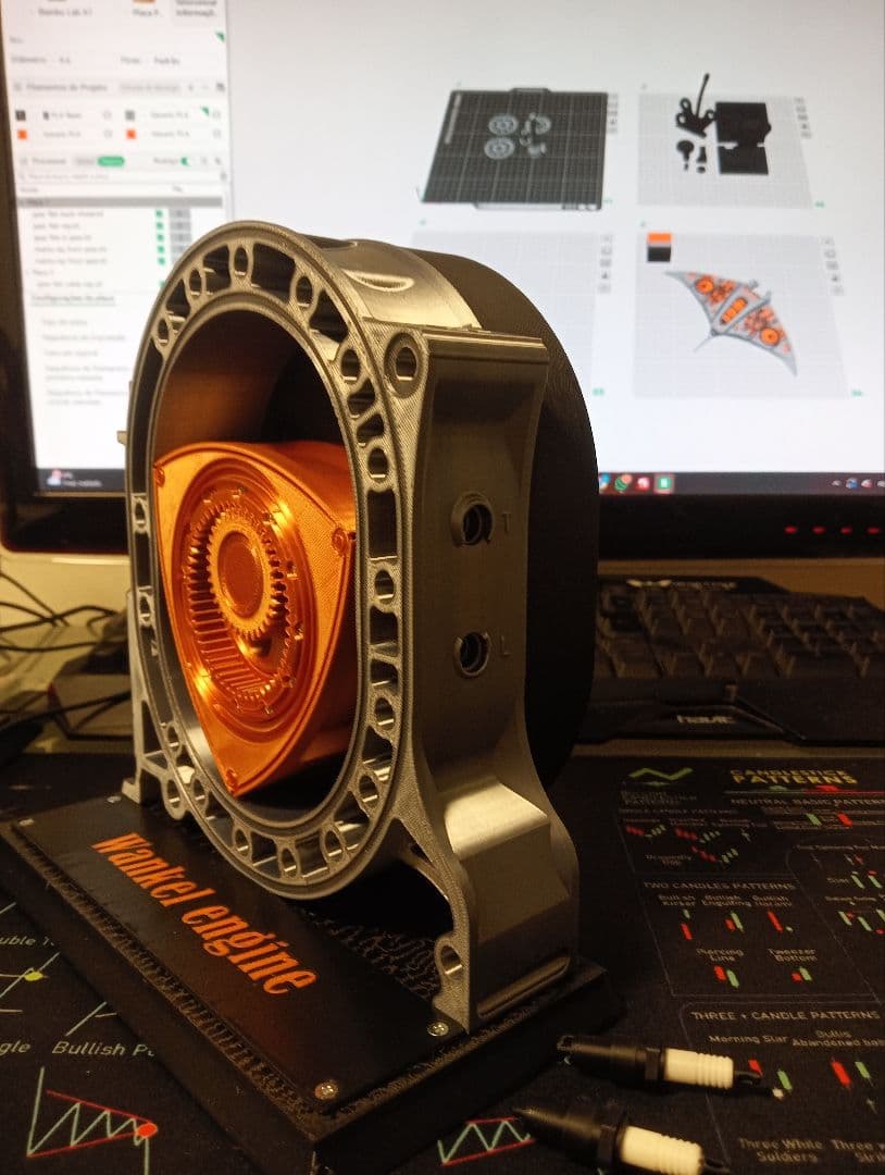 ワンケルエンジン 3Dモデル / USBモーター搭載