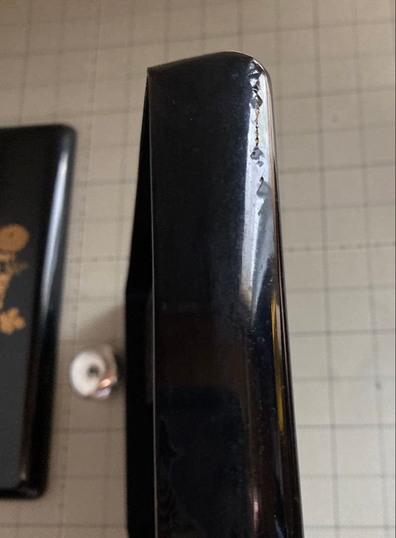 時代 文箱 蒔絵 硯箱 4点セット 菊模様