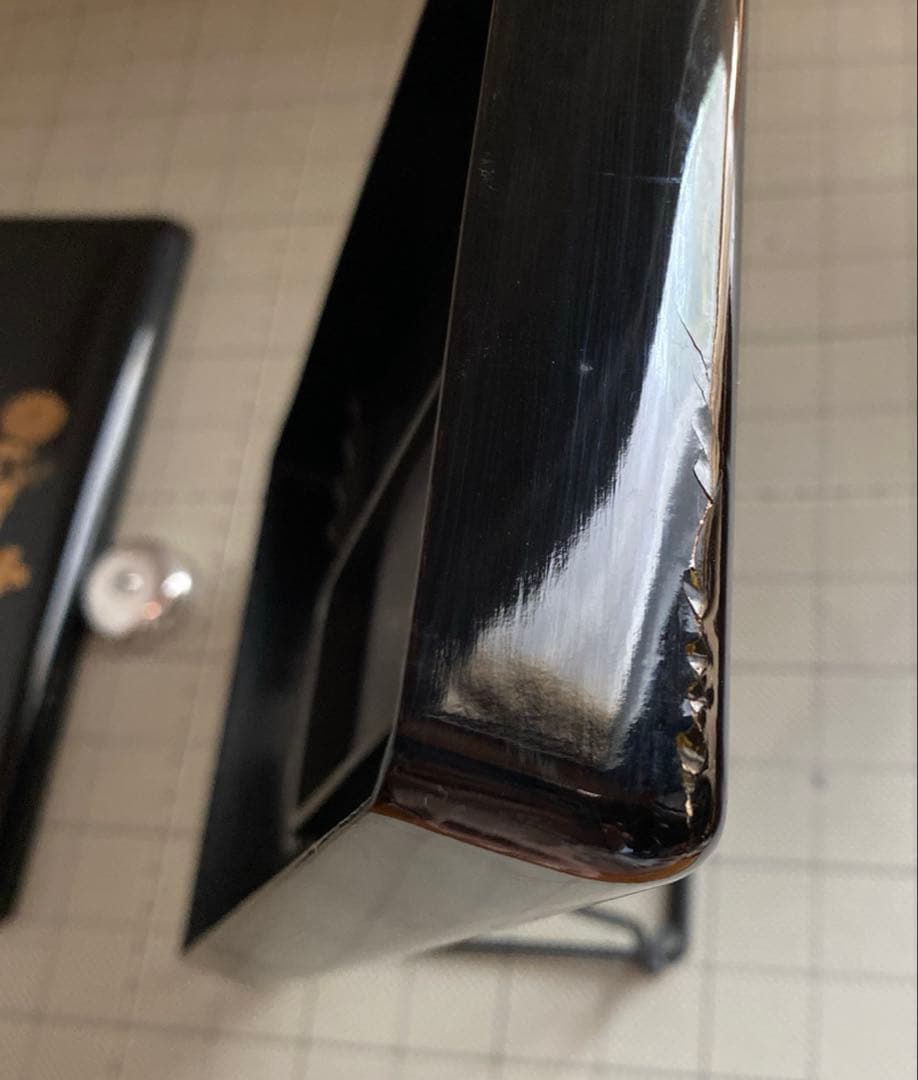 時代 文箱 蒔絵 硯箱 4点セット 菊模様